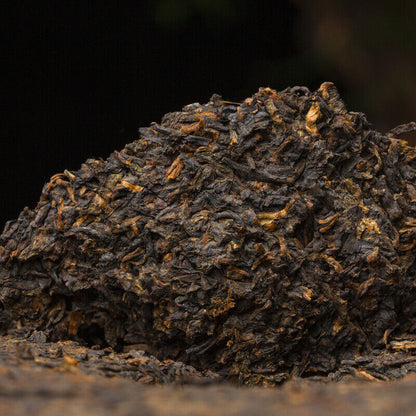 357g Yiwu Scrape Wind Zhai Puerh Tea Palace Material Puerh Ripe Tea Cake 12.59oz