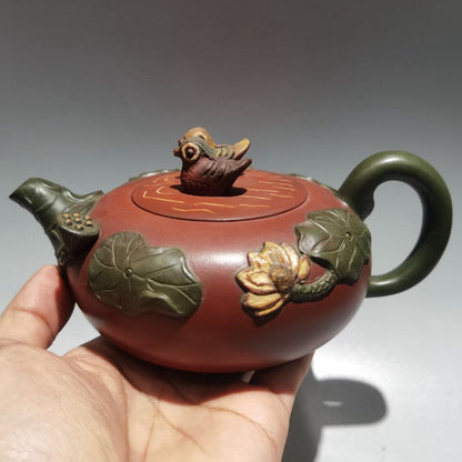 Chinese Yixing Purple Clay Teapot Tea Set Pot Zisha Ceramic Cute Decor Figurine