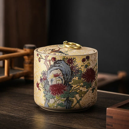 10cm Tea Tins Sealed Storage Tea Caddy Ceramic Container Puer Tea Jar Tea Set