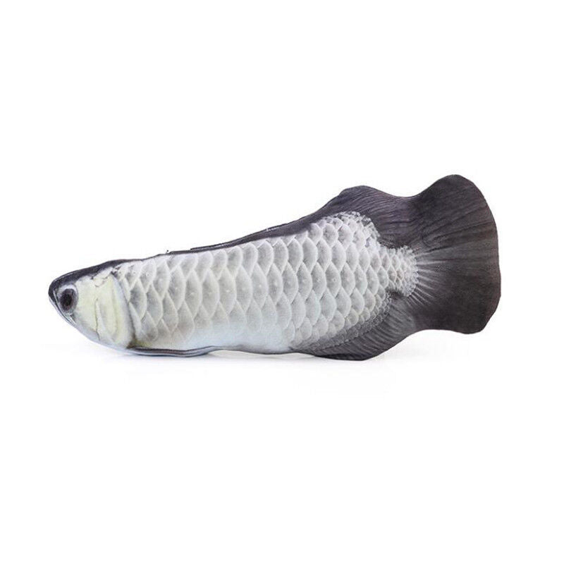 Fish Shape Pet Cat Chew Toy with Catnip Teaser Stuffed Kitten Pillow Scratching