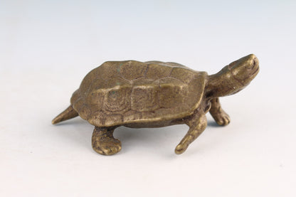 Chinese bronze hand casting turtle tortoise statue collectable figure tea pet