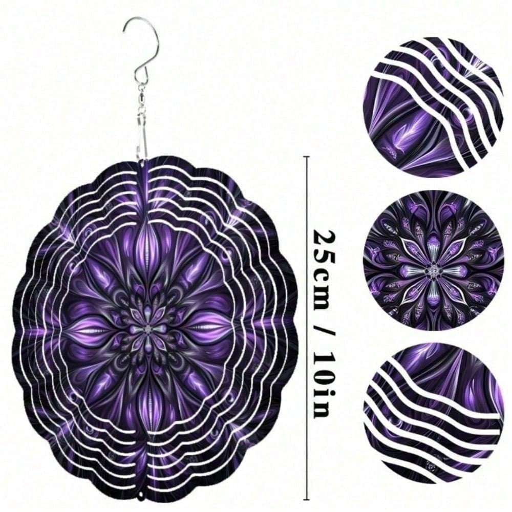 HelloYoung Solar Wind Spinner 4-in-1 Metal Mandala Garden Patio Decor