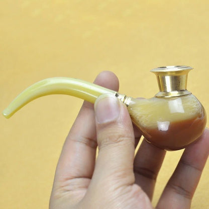 Yellow Horn Pipe Super Filter Cigarette Holder Can Be Cleaned and Recycled 1pc