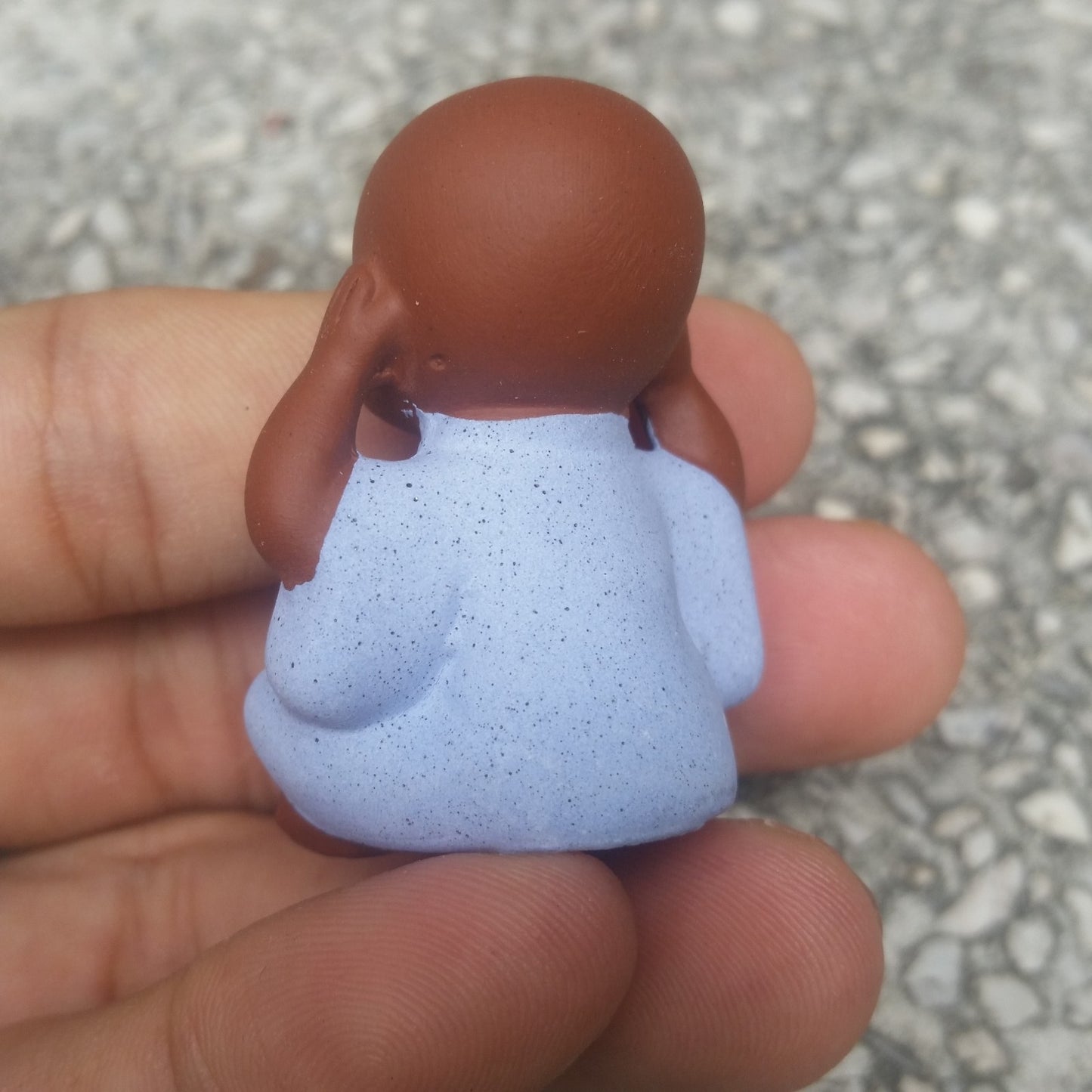 yixing zisha tea pet mini tea play handmade craft creative monk blue one piece