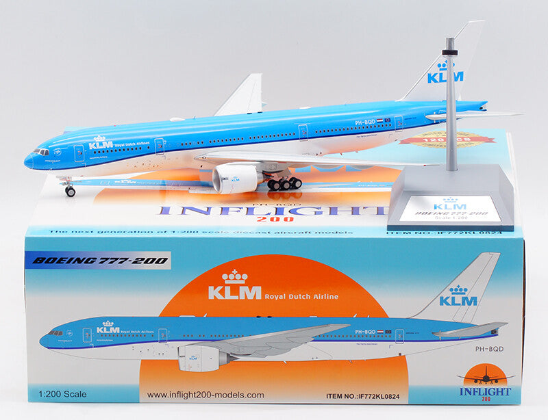1:200 32CM InFlight KLM BOEING 777-200 Passenger Airplane Diecast Aircraft Model