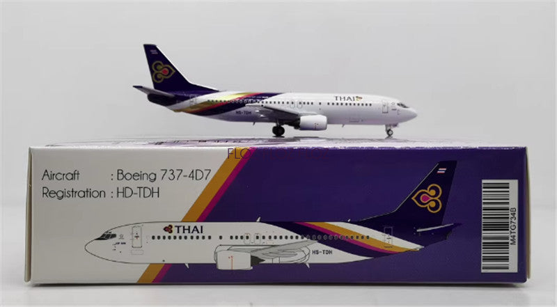 Miniature Model THAI for Boeing B737-400 HS-TDH 1:400 Aircraft Pre-built Model