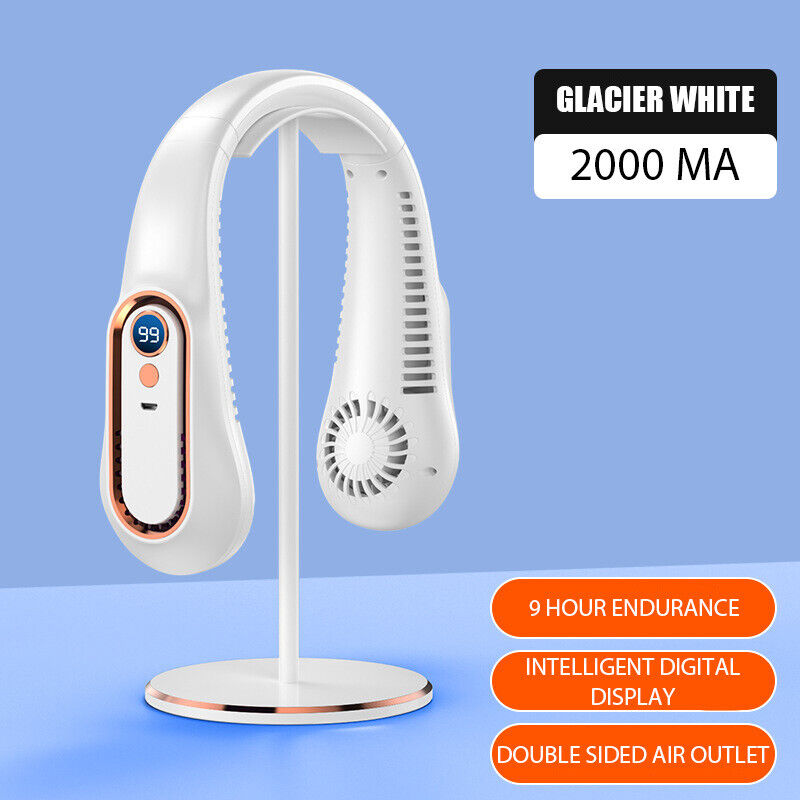 5000mAh USB Neck Hanging Fan Cooling Air Cooler Portable Little Air Conditioner