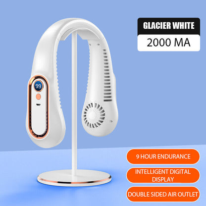 5000mAh USB Neck Hanging Fan Cooling Air Cooler Portable Little Air Conditioner