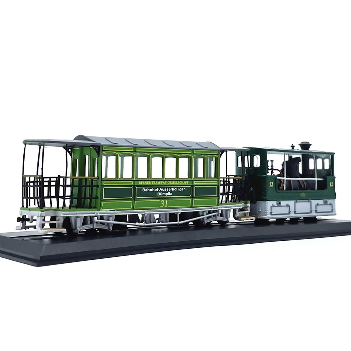 1:87 20cm 1894 Swiss G3-3 Rail Tram Vintage Steam Locomotive Plastic Model Tram