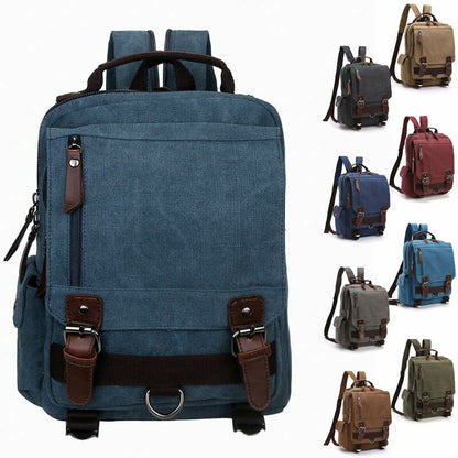 Unisex Canvas Convertible Small Backpack Rucksack Chest Pack Sling Bag Traavel