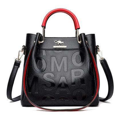 Luxury Handbags Letter Pu Leather Women Shoulder Bags Big Capacity Crossbody Bag