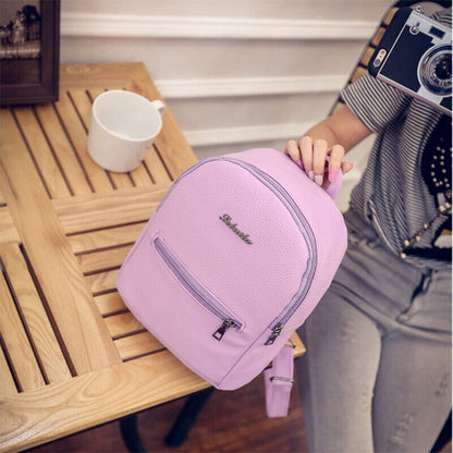 Design Girls Leather School Bag Travel Backpack Satchel Women Shoulder Bag Gifts