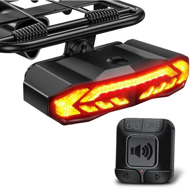 Bike Cargo Rack Tail Light with Turn Signals and Brake Light Wireless Bike