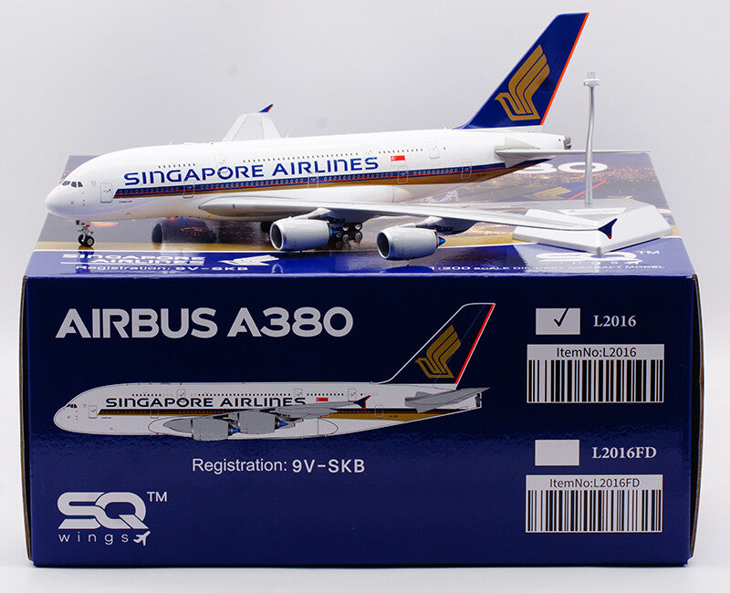 1:200 37CM SQ Wings SINGAPORE AIRLINES AIRBUS A380 Airplane Diecast Plane Model