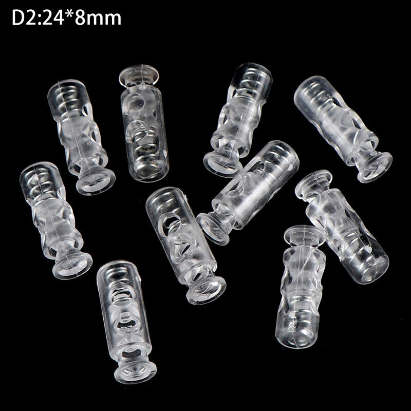 10pcs Cord Lock Plastic Stopper Cord Ends Buckle DIY Shoelace Bag Accessories!