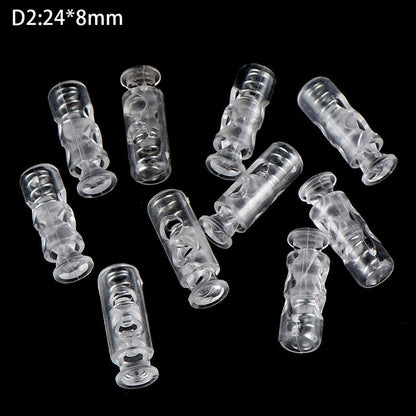 10pcs Cord Lock Plastic Stopper Cord Ends Buckle DIY Shoelace Bag Accessories!