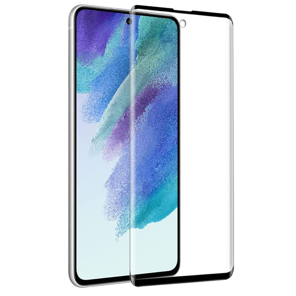 For Samsung Galaxy S21 FE 5G Glossy Full Cover Tempered Glass Screen Protector - Thumbnail 3