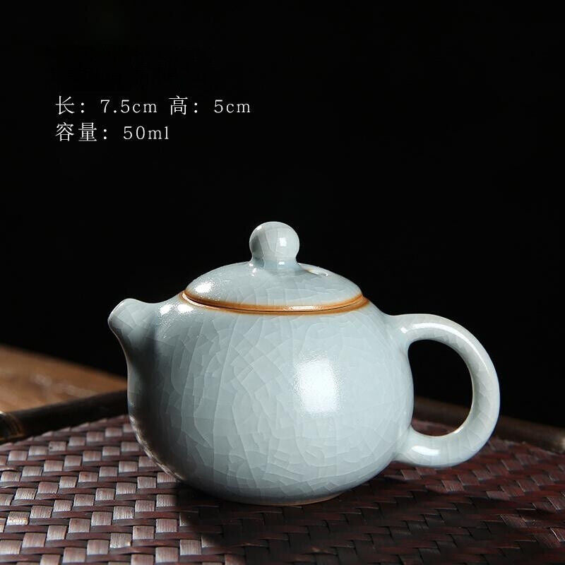 Mini Ru Kiln Teapot Fingertip Pot Small Capacity Ceramic Pocket Pot Tea Pet 60ml