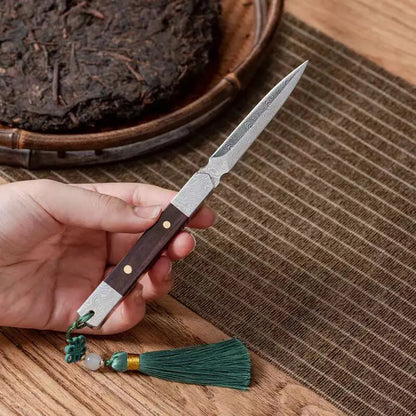 Zen Tea Knife Handmade Tea Needle Black Sandalwood Steel Puer Tea Knife Tea Set