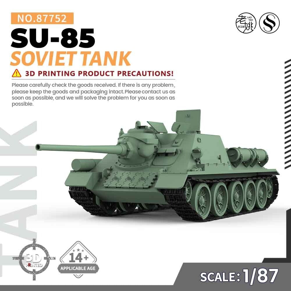 SSMODEL SS87752 1/87 Military Model Kit Soviet SU-85 Tank Destroyer