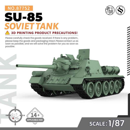 SSMODEL SS87752 1/87 Military Model Kit Soviet SU-85 Tank Destroyer