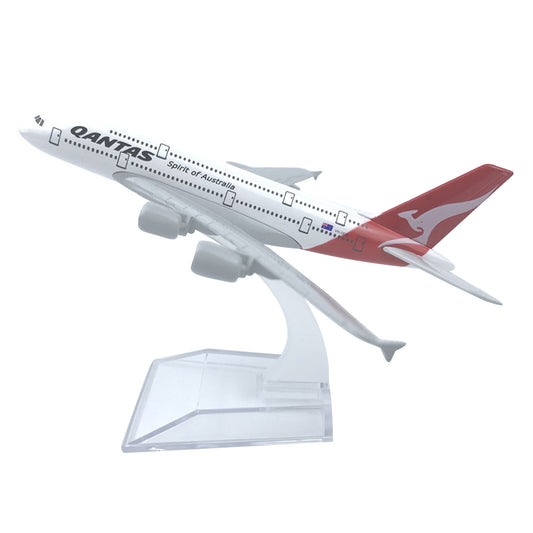 A380 Qantas Australian Civil Airliner Aircraft Plane Aviation Model With Base