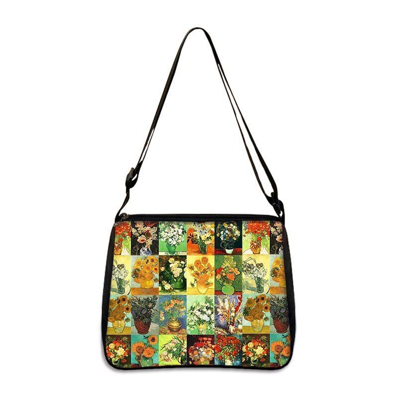 Famous Paintings Handbag Women Shoulder Bags Shopping Bag Canvas Pouch Zipper
