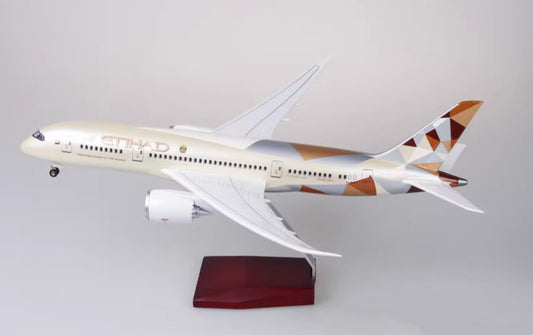 1:130 43CM ETIHAD BOEING 787 Passenger Plane Landing Gear Resin Aircraft Model