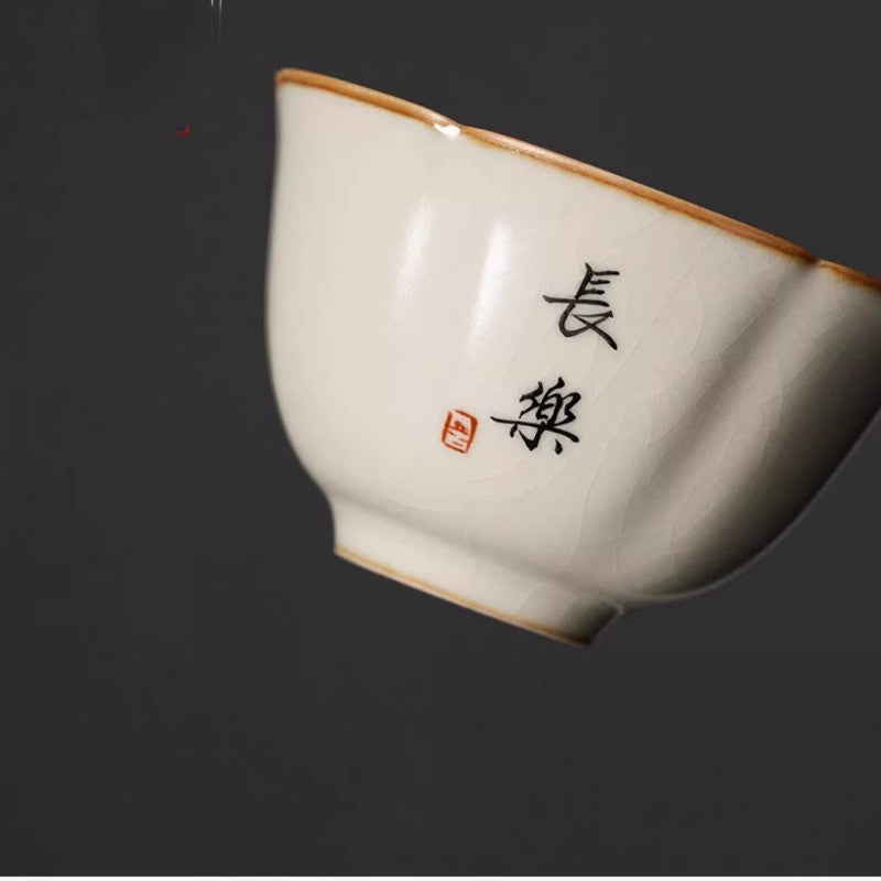 50ML Exquisitely Ru Kiln Tea Cup Ceramics Household Drink Tea Small Tea Bowl