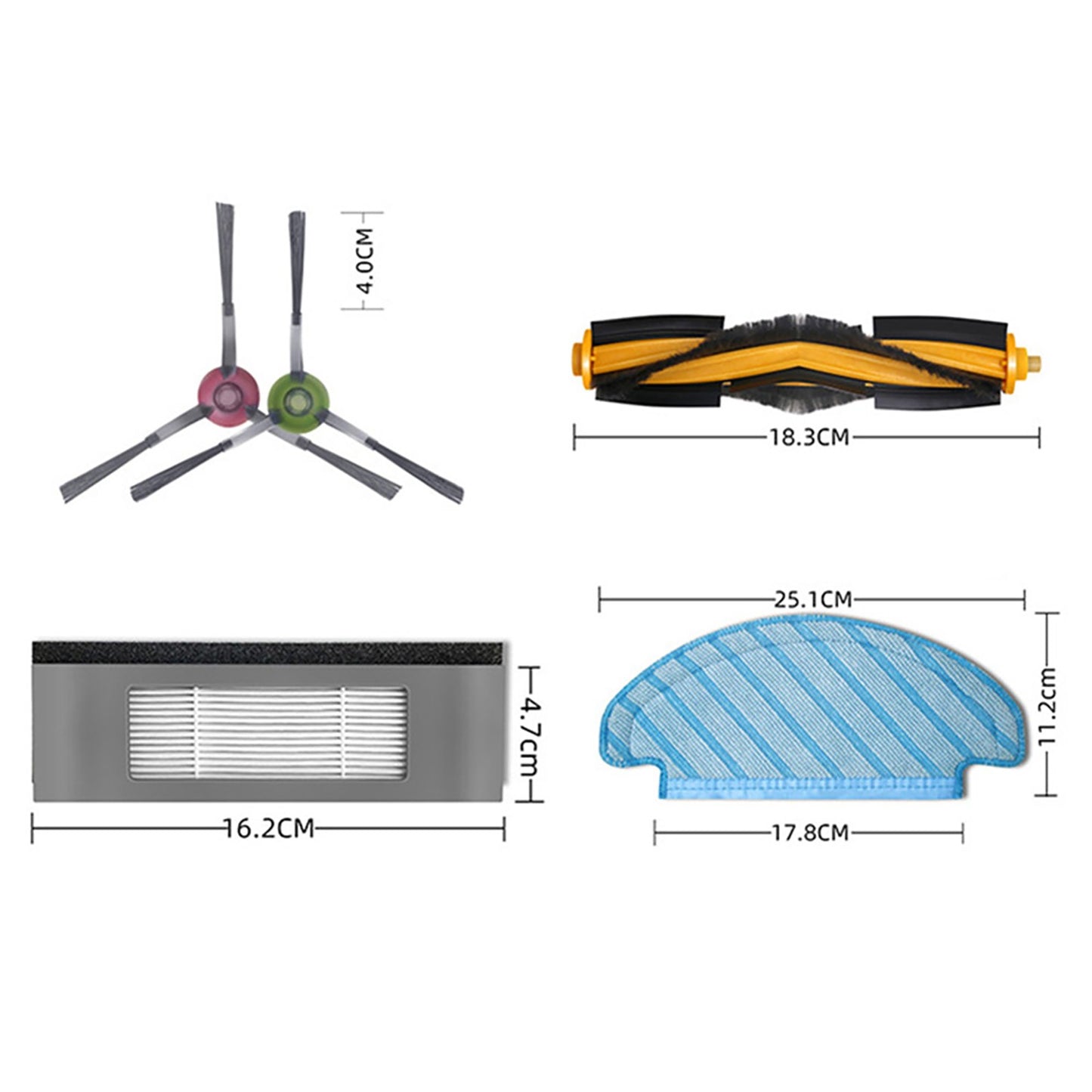 Roller Brush Replacement For Ecovacs DEEBOT OZMO T9 T8 AIVI Max N8 Pro + Vacuum