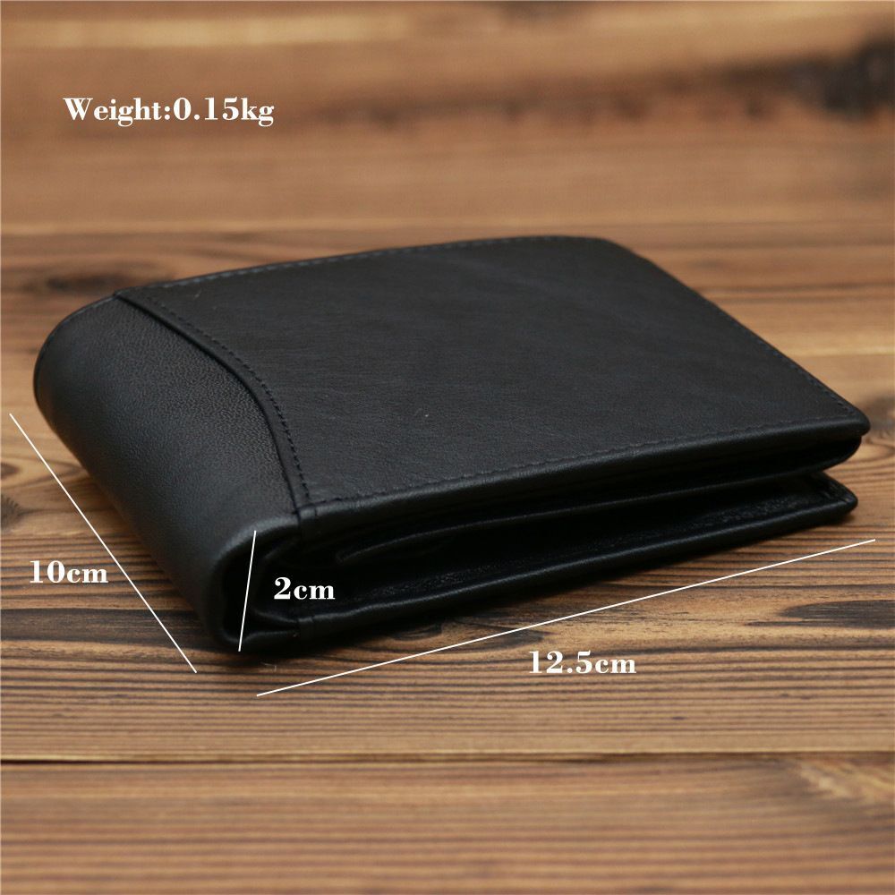 Genuine Leather Short Wallet Purse Cowhide Wallets Coin Pocket Card Money Holder