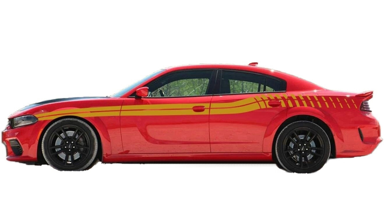 2 PCS Car Waist Line Stickers Sport Stripes For Dodge Charger Side Door Decals