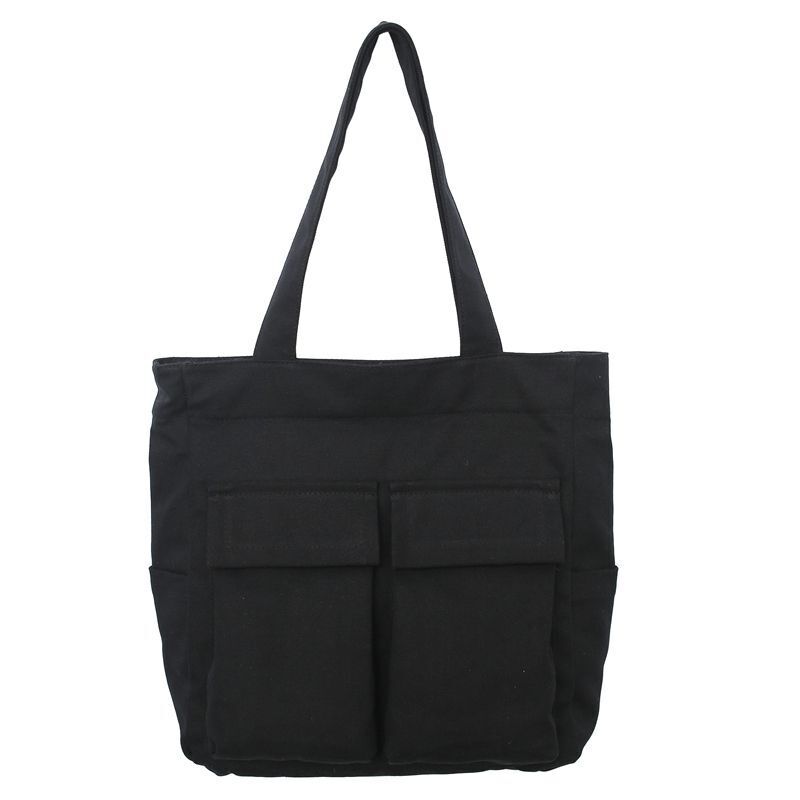 Large Capacity Canvas Shoulder Bags Solid Soft Denim Leisure Travel Bag Casual