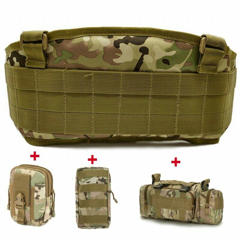 Army War Battle Belt Military Tactical Nylon Waist Bag Tools Carrier CS Belt