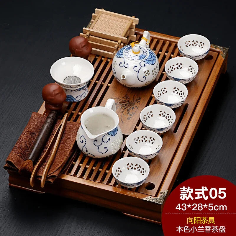 Purple Clay Chinese Tea Cup Set Porcelain Vintage Simple Kung Fu Luxury Tea Set