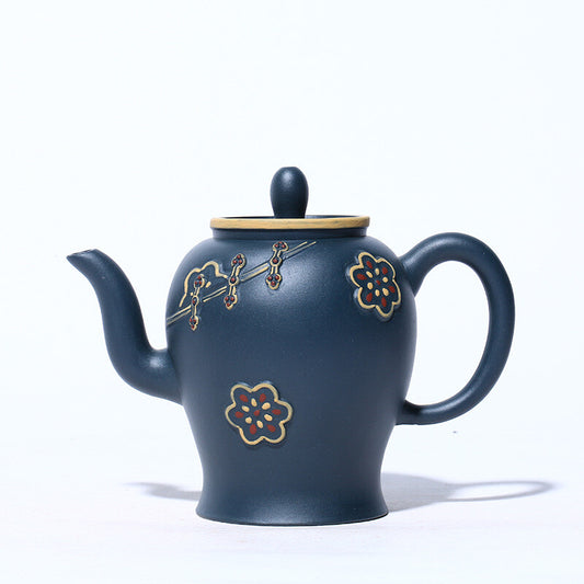 5.6" China Yixing Zisha Pottery Celeste Clay Handmade 280cc Cheongsam Teapot