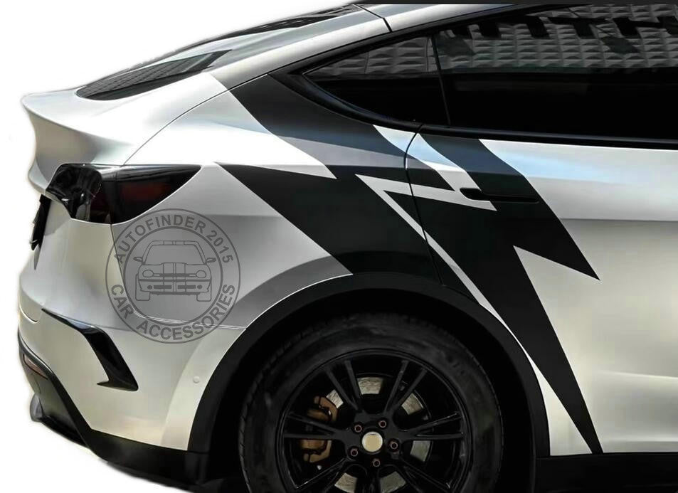 Double Side Graphics Lightning Car Sticker For Tesla Model Y Model 3 Trunk Decal
