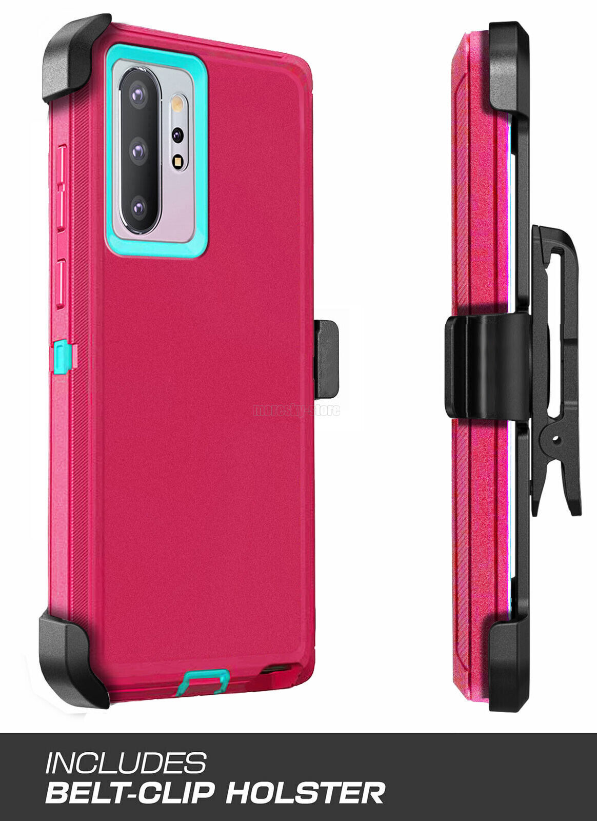 For Samsung Galaxy Note10 Plus Heavy Duty Rugged Hard Soft Case / Clip Holster