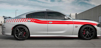 2 PCS Car Waist Line Stickers Sport Stripes For Dodge Charger Side Door Decals