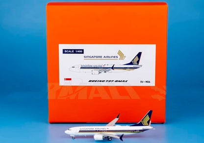 1:400 JC Wings SINGAPORE AIRLINES BOEING 737 MAX 8 Passenger Plane Diecast Model