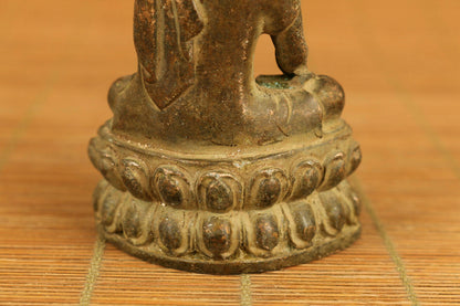 chinese old bronze hand carved buddha Sakyamuni statue figure