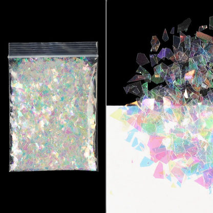 Nail Art Decor 10g Holographic Irregular Sequins Glitter Sparkly Colorful Flakes