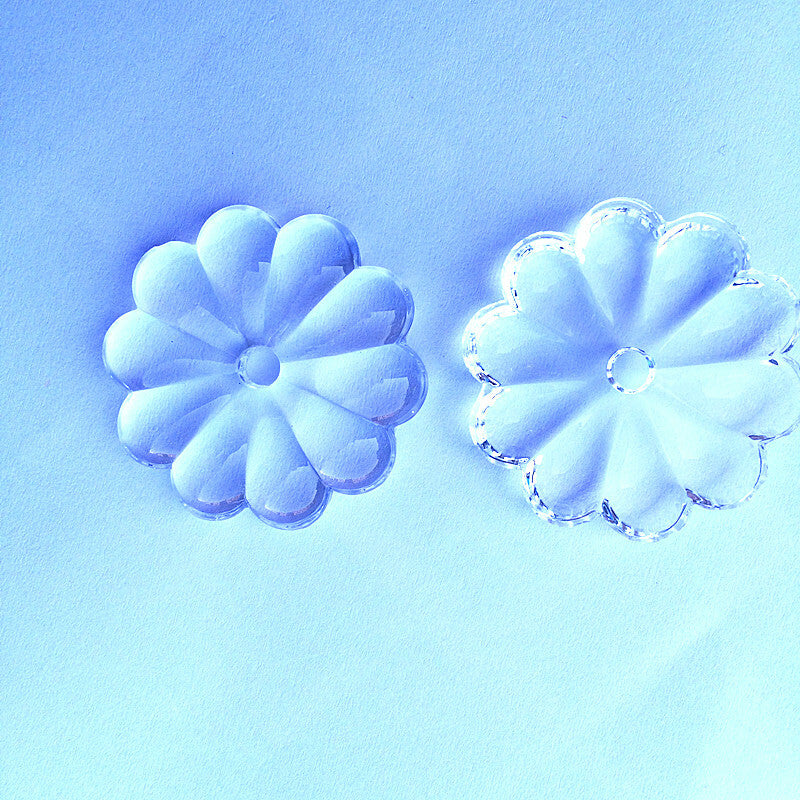 100pcs 16mm Crystal Flower Bead Pendant Prisms Chandelier Lamp Parts 1 Hole DIY