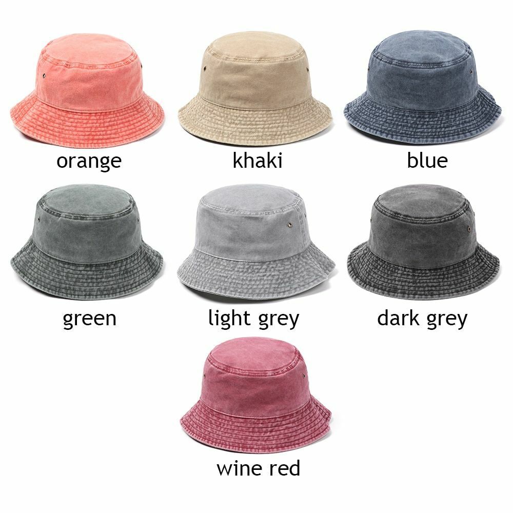 Women's Bucket Hats Retro Washed Cotton Foldable Fisherman Men Outdoor Sunscreen
