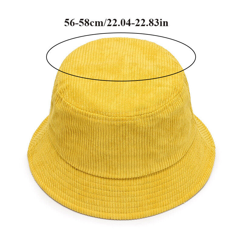 Unisex Bucket Hat Corduroy Panama Cap Fishing Hats Fall Winter Plain Casual Cap