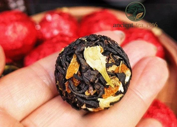 250g Yunnan Dragon Ball Flower Tea Purple Cuckoo Jasmine Flower Black Tea