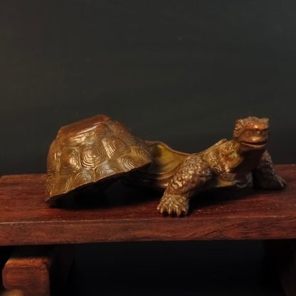 Collection Chinese old bronze handmade cast turtle tortoise statue gift tea pet