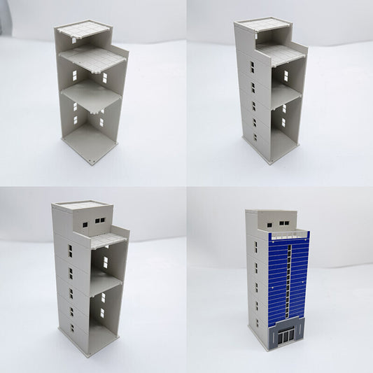 1:150 N Scale Building Railway Scenery Layout Modern City Office Blue Model