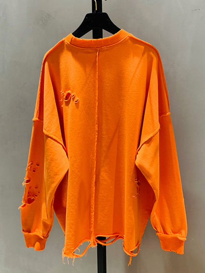 2023 New Fashion Hollow Out Sweatshirt For Women Round Neck Long Sleeve