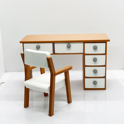RHF12201 1/12 Dollhouse Model Desk And Chair Set Office Furniture